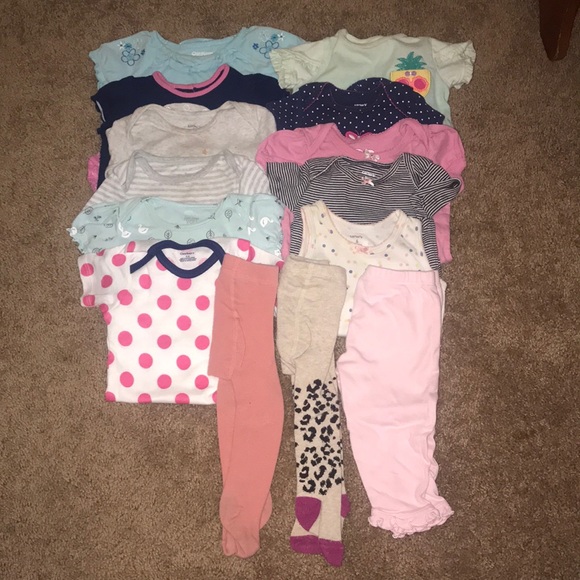 Baby girl onesies, 3 bottoms - Picture 1 of 1
